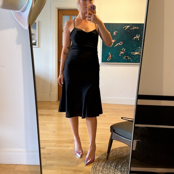 NWT The Line by K black midi Slip dress / backless XS - Picture 6 of 9